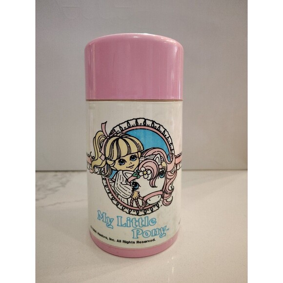 Vintage 1986 My Little Pony Aladdin Thermos for Kids Lunchbox Collectible Pink - Picture 1 of 15